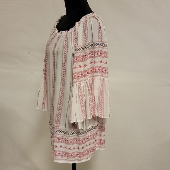 Elan Blouse/Top Bell Sleeves Off Shoulder Boho One Size - Picture 5 of 12